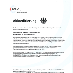 Akkr.Urkunde nach DIN EN ISO 15189 D-ML-13176-01